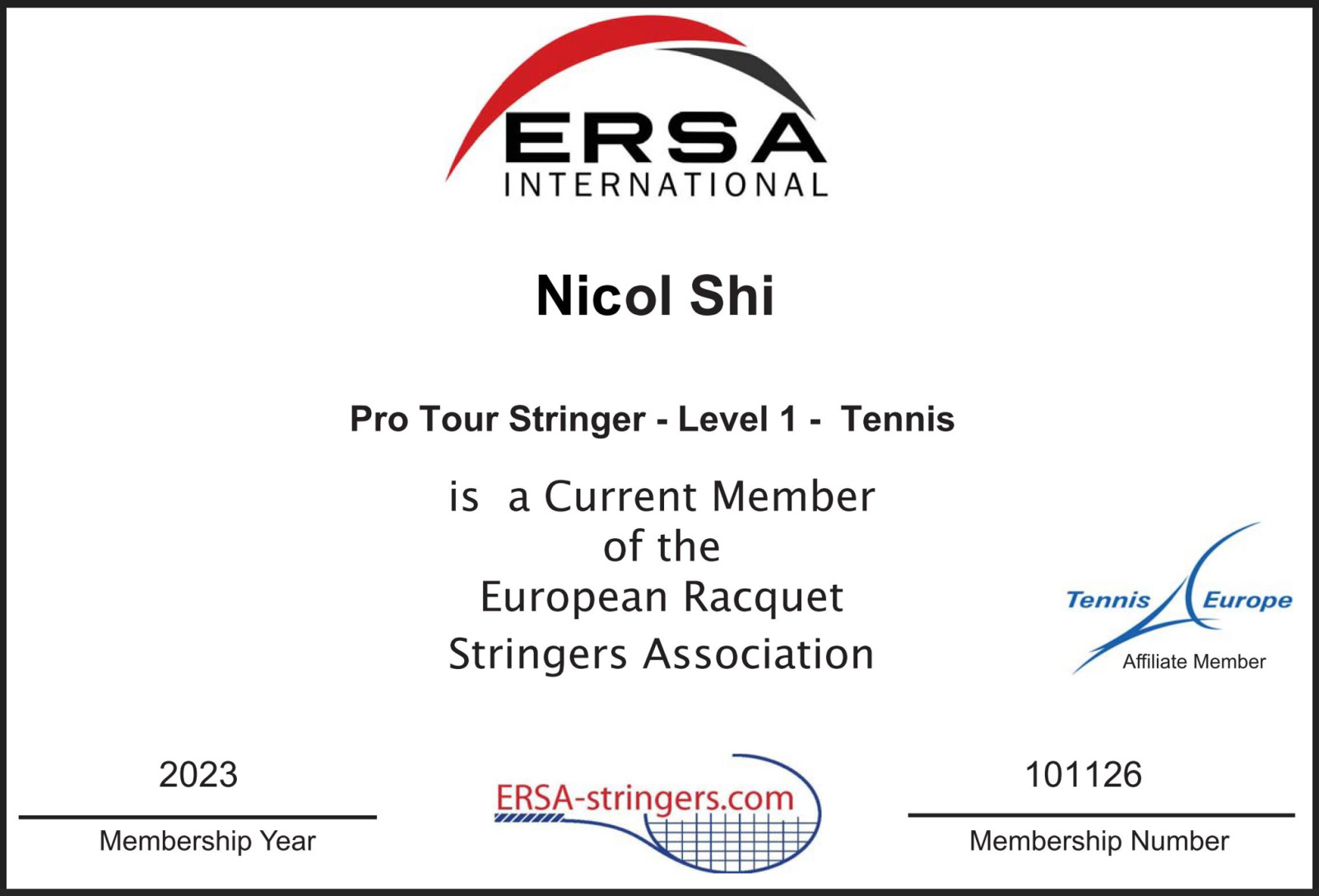 ERSA certified